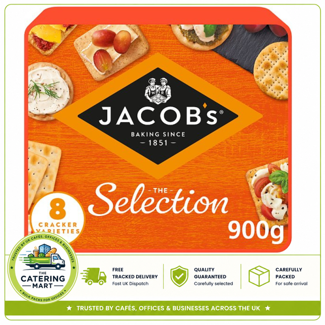 Jacob's The Selection 8 Cracker Varieties 900g assorted cracker selection for cheese boards and catering