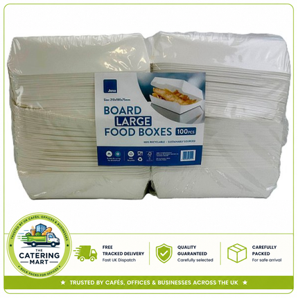 100 large food boxes for wholesale takeaway, catering and restaurant food packaging