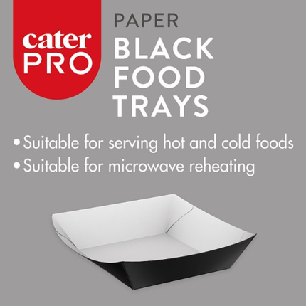 CaterPro 100 Paper Black Food Trays | Wholesale Food Packaging