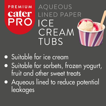 CaterPro Premium 40 Aqueous Lined Paper Ice Cream Tubs 5oz | Wholesale