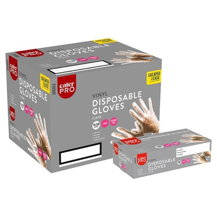 CaterPro Large Clear Vinyl Disposable Gloves 10 x 100s | Wholesale