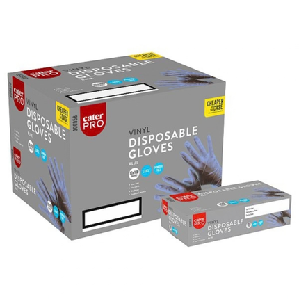CaterPro Large Blue Vinyl Disposable Gloves 10 x 100s | Wholesale