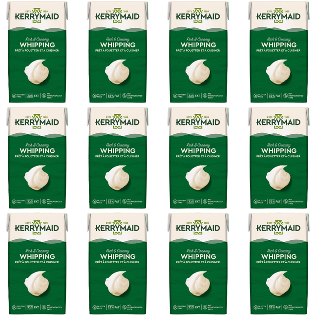 Kerrymaid Whipping UHT Cream wholesale case containing 12 x 1L cartons