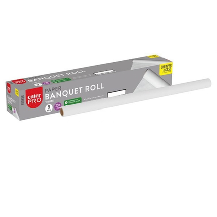 CaterPro White Paper Banquet Roll 25m | Wholesale Catering Table Cover
