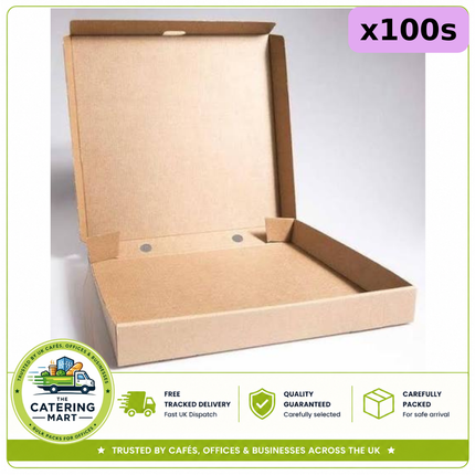 100 JR Foods 7" Plain Brown Pizza Boxes | Bulk Wholesale