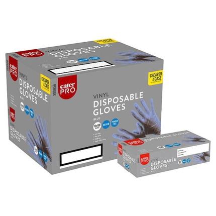 CaterPro Medium Blue Vinyl Disposable Gloves 100s | Wholesale