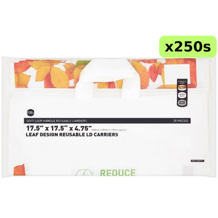 FyNite 250 Leaf Design Reusable LD Carrier Bags for retail, takeaway and wholesale use