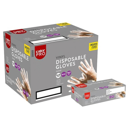 CaterPro Medium Clear Vinyl Disposable Gloves 10 x 100s | Wholesale