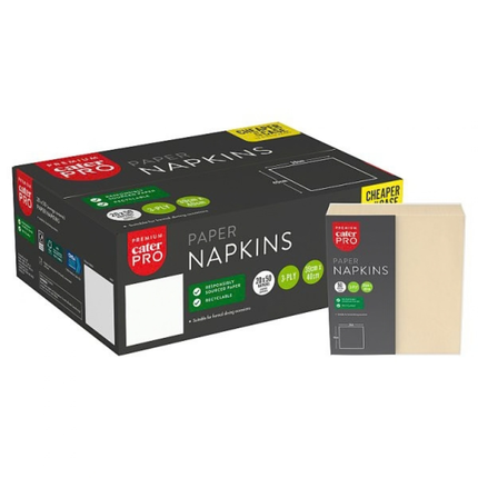 CaterPro Premium Cream Paper Napkins 50s 3-Ply 39 x 40cm | Wholesale