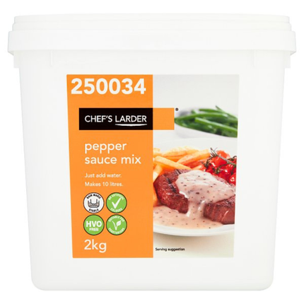 Chef's Larder Pepper Sauce Mix 2kg catering pack for preparing rich savoury pepper sauce for steaks, beef, chicken, pork and professional kitchens