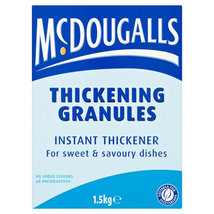 McDougalls Thickening Granules 1.5kg catering pack for thickening gravies, sauces, soups and savoury dishes in professional kitchens