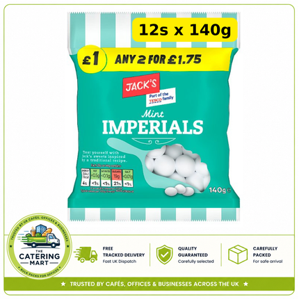 Jack's Mint Imperials 12 x 140g wholesale case of classic refreshing mint sweets