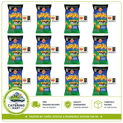 Walkers Wotsits Golden Balls Smokin’ Cheese Puffs 12 x 130g bulk wholesale case