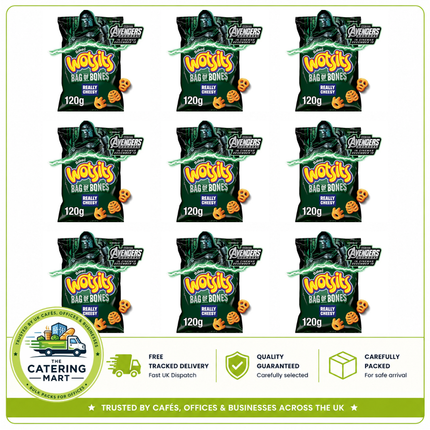 Wotsits Bag of Bones Cheese Corn Puffs Sharing Snacks 9 x 120g bulk wholesale case