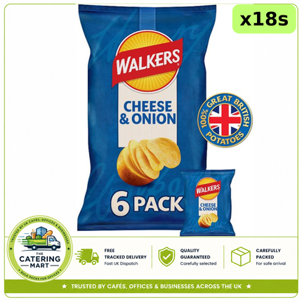 Walkers Cheese & Onion Multipack Crisps 18 x 150g wholesale case
