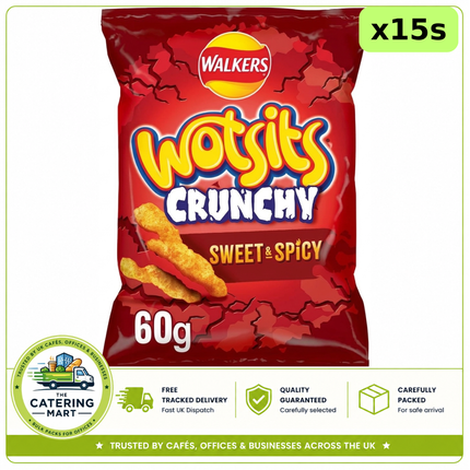 Wotsits Crunchy Sweet & Spicy Sharing Bags 15 x 60g bulk wholesale case