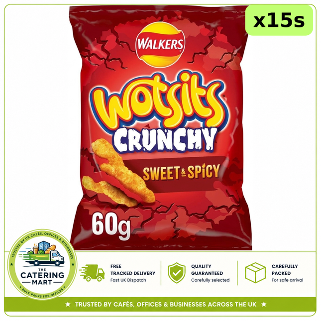 Wotsits Crunchy Sweet & Spicy Sharing Bags 15 x 60g bulk wholesale case