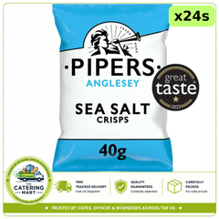 Pipers Anglesey Sea Salt Crisps Grab Bag 24 x 40g bulk wholesale case