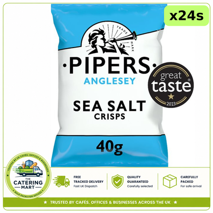 Pipers Anglesey Sea Salt Crisps Grab Bag 24 x 40g bulk wholesale case