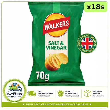 Walkers Salt & Vinegar Sharing Crisps 18 x 70g wholesale case