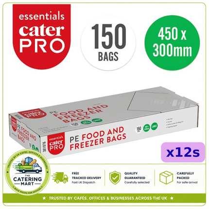 CaterPro Essentials 150 PE Large Food and Freezer Bags 450 x 300mm 12 packs wholesale