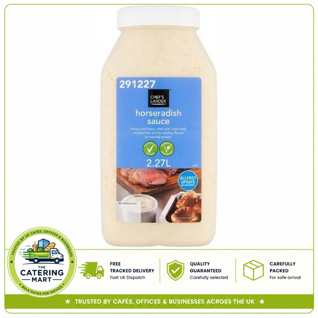Chef's Larder Horseradish Sauce 2.27L catering pack of creamy horseradish sauce for roast beef, steaks, sandwiches, carvery service and professional kitchens