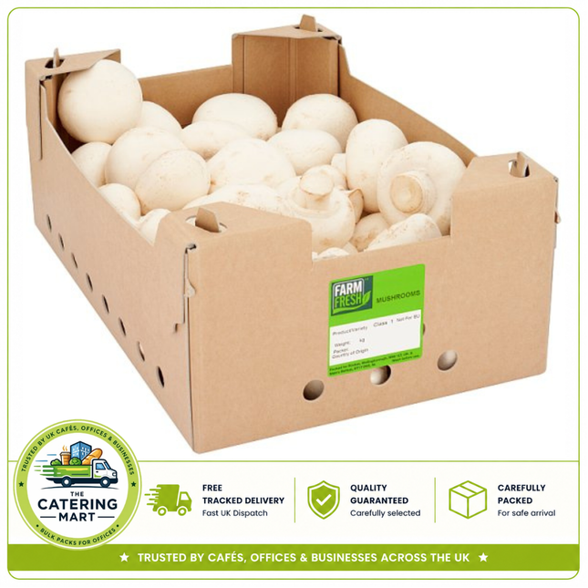 Farm Fresh Closed Cup Mushrooms 1.1kg bulk wholesale fresh mushrooms for catering