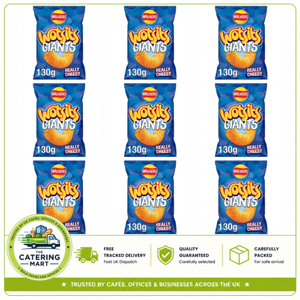 Walkers Wotsits Giants Really Cheesy Sharing Snacks 9 x 130g bulk wholesale case