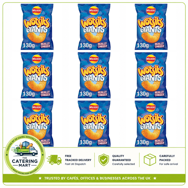 Walkers Wotsits Giants Really Cheesy Sharing Snacks 9 x 130g bulk wholesale case