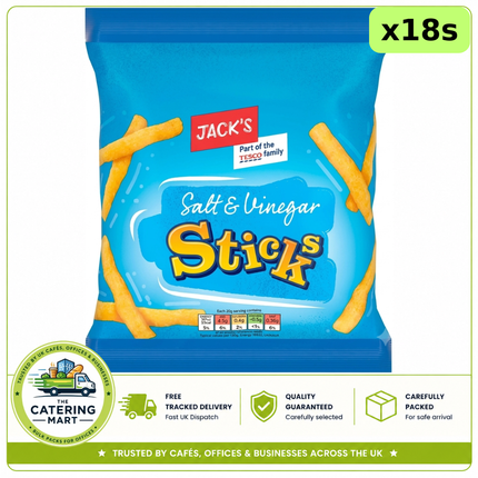 Jack's Salt & Vinegar Sticks 18 x 60g bulk wholesale case