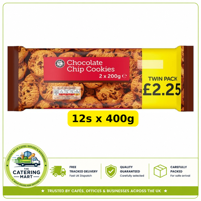 Euro Shopper Chocolate Chip Cookies wholesale case containing 12 x 400g packs