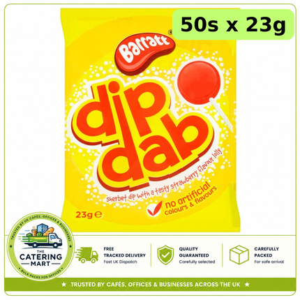 Barratt Dip Dab 23g strawberry lolly with sherbet dip wholesale case of 50