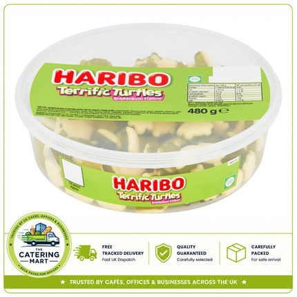 HARIBO Terrific Turtles Bubblegum Flavour Jelly and Foam Sweets 480g wholesale tub