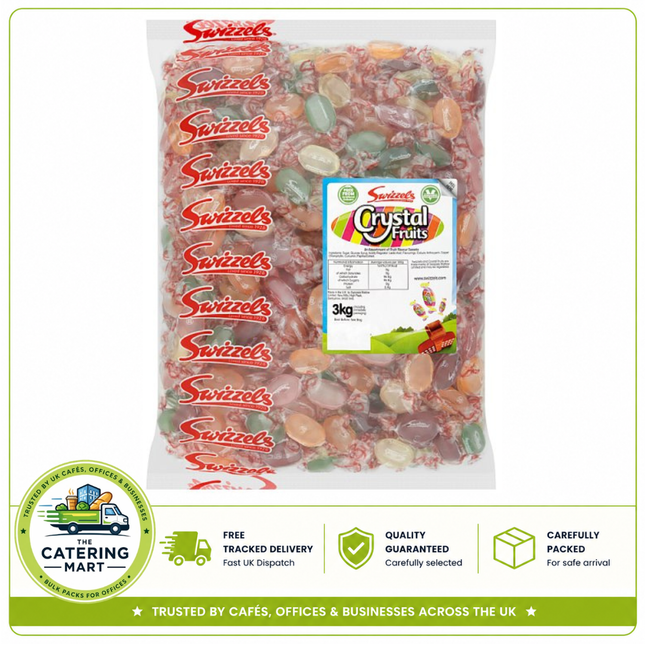 Swizzels Crystal Fruits bulk bag containing 3kg of colourful fruit flavoured sweets
