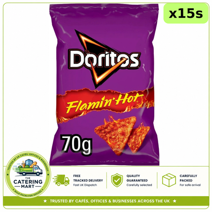Doritos Flamin' Hot Tortilla Chips Sharing Bag Crisps 15 x 70g wholesale case