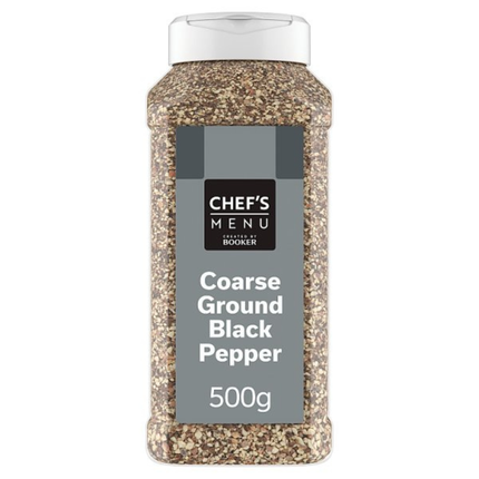 Chef's Menu Coarse Ground Black Pepper 500g wholesale catering pack of coarse ground black pepper