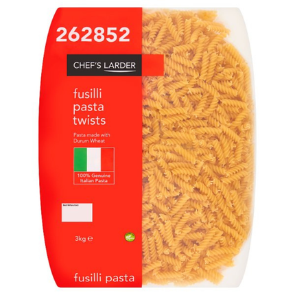 Chef's Larder Fusilli Pasta Twists 3kg wholesale catering pasta pack