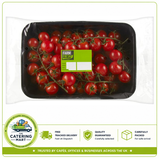 Farm Fresh On The Vine Cherry Tomatoes 1.5kg pack of fresh sweet cherry tomatoes for salads, pizzas, pasta and catering