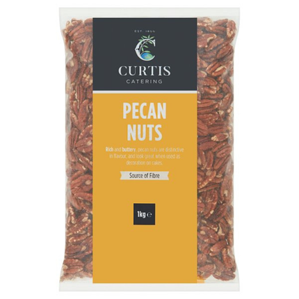 Curtis Catering Pecan Nuts 1kg pack of pecan nuts for cakes, cookies, pies, desserts and professional baking
