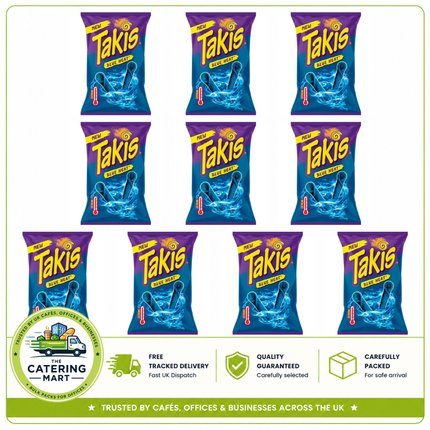 Takis Blue Heat Chilli & Lime Corn Snacks wholesale case containing 10 x 180g bags