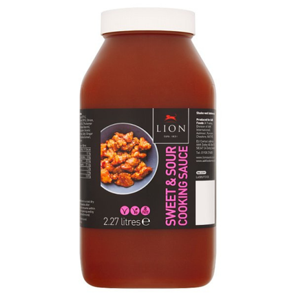 Lion Sweet & Sour Cooking Sauce 2.27L catering pack of sweet and tangy Chinese-style sauce for chicken, pork, beef, seafood, vegetables, rice and noodles
