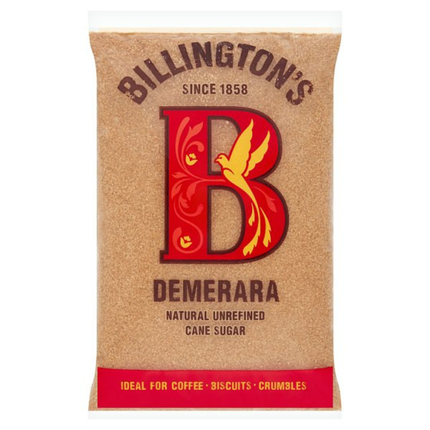 Billington's Demerara Natural Unrefined Cane Sugar 3kg wholesale catering pack of golden Demerara sugar crystals