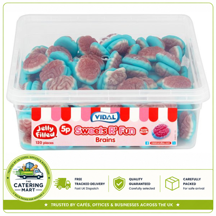 Vidal Sweets R' Fun Brains Jelly Filled 120 count 780g pack of novelty brain-shaped jelly sweets
