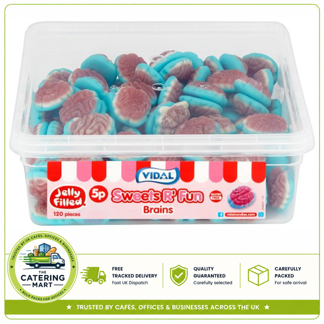 Vidal Sweets R' Fun Brains Jelly Filled 120 count 780g pack of novelty brain-shaped jelly sweets