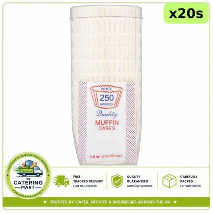 C.P.W Quality Muffin Cases wholesale case containing 20 packs of 250 baking cases