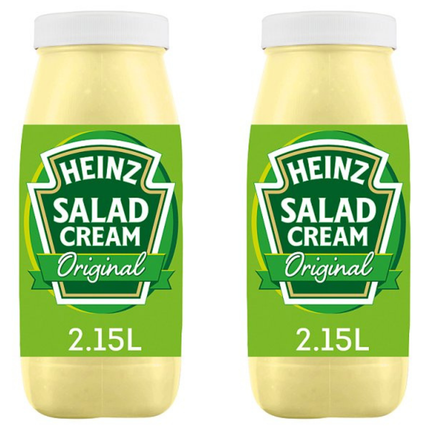Heinz Salad Cream Original wholesale catering case containing 2 x 2.15L bottles
