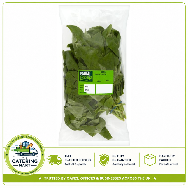 Farm Fresh Basil 100g pack of fresh aromatic basil leaves for wholesale catering