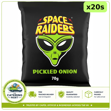 Space Raiders Pickled Onion Crisps wholesale case containing 20 x 70g bags