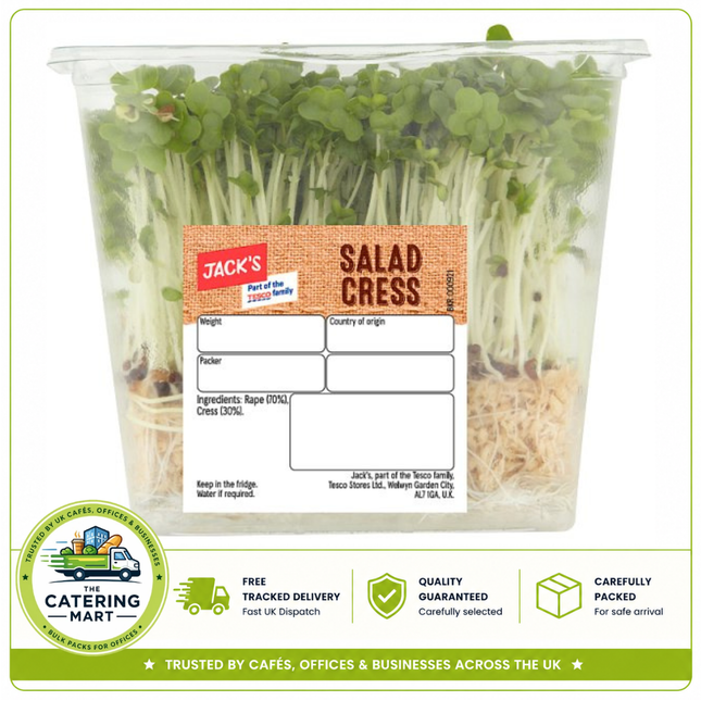 Jack's Salad Cress 100g pack of fresh crisp salad cress for salads, sandwiches, garnishing and catering