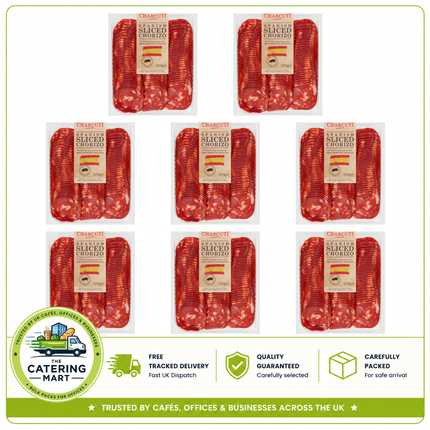 Charcuti Spanish Sliced Chorizo wholesale case containing 8 x 500g packs